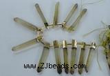 CTD1967 Top drilled 6*50mm - 10*60mm sticks lemon quartz beads