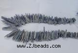 CTD1978 Top drilled 5*20mm – 8*45mm sticks blue Kyanite beads