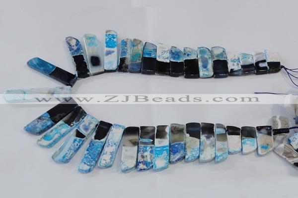 CTD1988 Top drilled 10*25mm - 12*50mm sticks agate gemstone beads