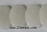 CTD20 Top drilled 20*30mm oval white stone beads wholesale