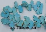 CTD2012 Top drilled 20*25mm - 30*35mm freeform turquoise beads