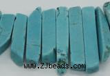 CTD2018 Top drilled 6*20mm - 8*45mm sticks turquoise beads