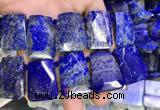 CTD2106 Top drilled 20*28mm - 22*32mm faceted freeform lapis lazuli beads
