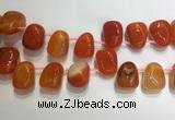 CTD2124 Top drilled 15*25mm - 18*25mm freeform agate beads