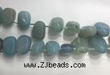 CTD2126 Top drilled 15*25mm - 18*25mm freeform agate beads