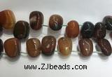 CTD2130 Top drilled 15*25mm - 18*25mm freeform agate beads