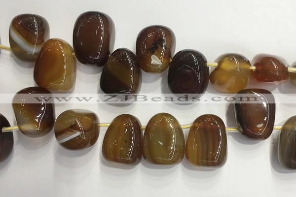 CTD2131 Top drilled 15*25mm - 18*25mm freeform agate beads
