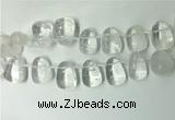 CTD2140 Top drilled 15*25mm - 18*25mm freeform white crystal beads