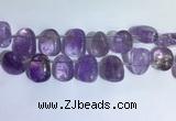 CTD2141 Top drilled 15*25mm - 18*25mm freeform amethyst beads