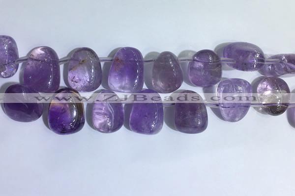 CTD2141 Top drilled 15*25mm - 18*25mm freeform amethyst beads