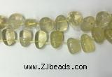 CTD2142 Top drilled 15*25mm - 18*25mm freeform lemon quartz beads