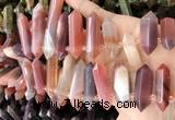 CTD2243 10*22mm - 12*45mm faceted nuggets south red agate beads