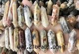 CTD2244 10*22mm - 12*45mm faceted nuggets crazy lace agate beads