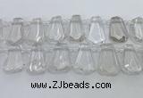 CTD2265 Top drilled 16*28mm - 20*30mm faceted freeform white crystal beads