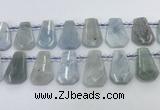 CTD2268 Top drilled 16*28mm - 20*30mm faceted freeform aquamarine beads