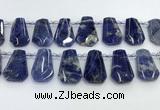CTD2270 Top drilled 16*28mm - 20*30mm faceted freeform sodalite beads