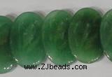 CTD23 Top drilled 20*30mm oval green aventurine beads wholesale