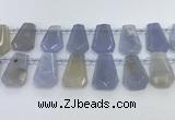 CTD2330 Top drilled 16*18mm - 20*30mm freeform blue chalcedony beads