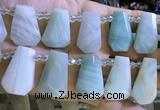CTD2341 Top drilled 16*18mm - 20*30mm faceted freeform amazonite beads