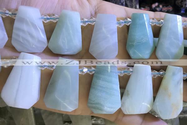 CTD2341 Top drilled 16*18mm - 20*30mm faceted freeform amazonite beads