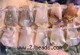 CTD2344 Top drilled 16*18mm - 20*30mm freeform sakura agate beads