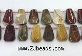 CTD2348 Top drilled 16*18mm - 20*30mm faceted freeform mookaite beads