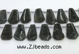 CTD2353 Top drilled 16*18mm - 20*30mm faceted freeform labradorite beads