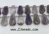 CTD2356 Top drilled 16*18mm - 20*30mm faceted freeform amethyst beads