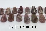 CTD2358 Top drilled 16*18mm - 20*30mm freeform strawberry quartz beads