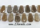 CTD2363 Top drilled 16*18mm - 20*30mm faceted freeform moonstone beads