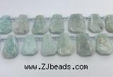 CTD2366 Top drilled 16*18mm - 20*30mm faceted freeform amazonite beads