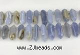 CTD2390 Top drilled 13*30mm - 14*42mm sticks blue chalcedony beads