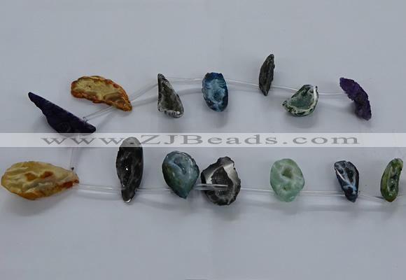 CTD2507 Top drilled 15*20mm - 25*35mm freeform druzy agate beads