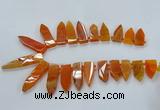 CTD2510 Top drilled 15*25mm - 16*50mm sticks agate gemstone beads