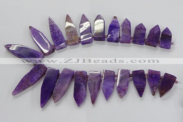 CTD2511 Top drilled 15*25mm - 16*50mm sticks agate gemstone beads