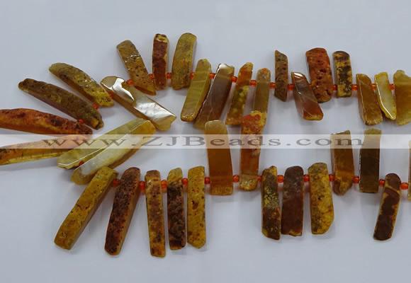 CTD2533 Top drilled 8*30mm - 11*50mm sticks agate gemstone beads