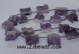 CTD2572 15.5 inches 28*30mm - 30*33mm freeform druzy amethyst beads