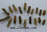 CTD2578 Top drilled 10*30mm - 10*50mm sticks plated druzy agate beads