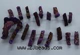 CTD2579 Top drilled 10*30mm - 10*50mm sticks plated druzy agate beads