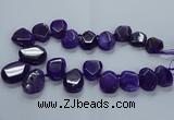 CTD2586 Top drilled 20*25mm - 30*40mm faceted freeform agate beads