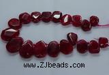 CTD2587 Top drilled 20*25mm - 30*40mm faceted freeform agate beads