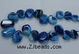 CTD2588 Top drilled 20*25mm - 30*40mm faceted freeform agate beads