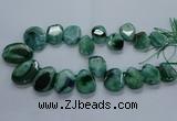 CTD2589 Top drilled 20*25mm - 30*40mm faceted freeform agate beads