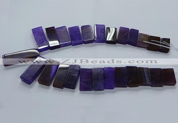 CTD2609 Top drilled 14*27mm - 16*42mm rectangle agate beads