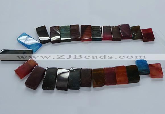CTD2614 Top drilled 14*27mm - 16*42mm rectangle agate beads