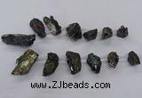 CTD2618 Top drilled 15*25mm - 25*35mm nuggets plated druzy quartz beads