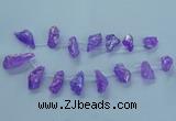 CTD2623 Top drilled 10*25mm - 20*45mm nuggets plated druzy quartz beads