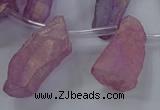 CTD2624 Top drilled 10*25mm - 20*45mm nuggets plated druzy quartz beads