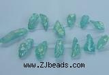 CTD2625 Top drilled 10*25mm - 20*45mm nuggets plated druzy quartz beads