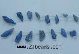 CTD2629 Top drilled 10*25mm - 20*45mm nuggets plated druzy quartz beads